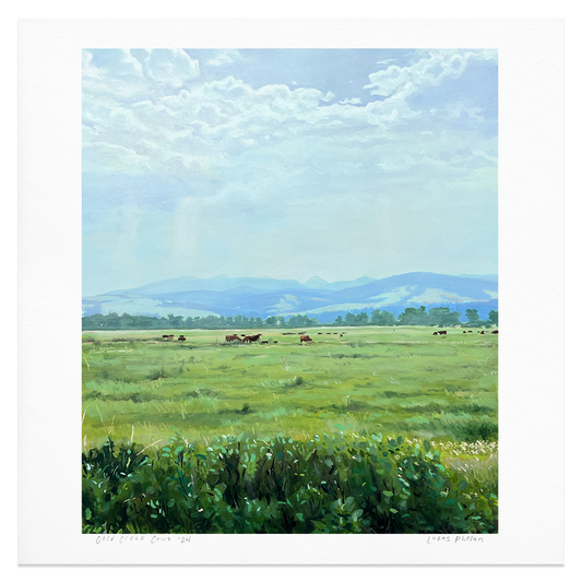 Gold Creek Cows Giclée Print