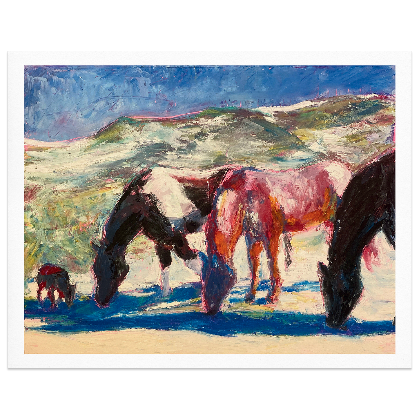 3 Horses In Winter Giclée Print