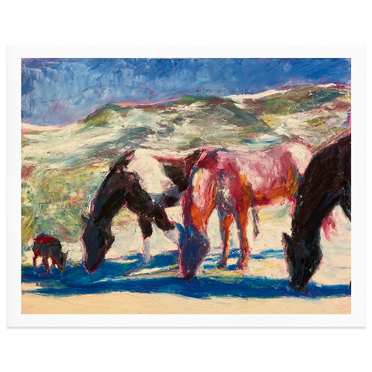 3 Horses In Winter Giclée Print