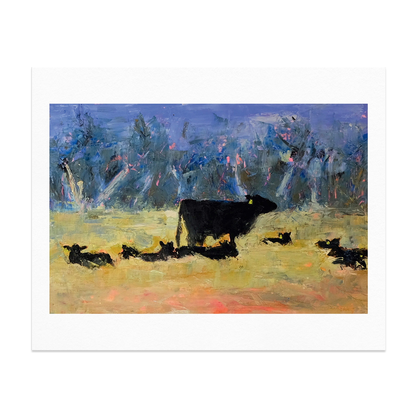 Calves In The Hay Giclée Print